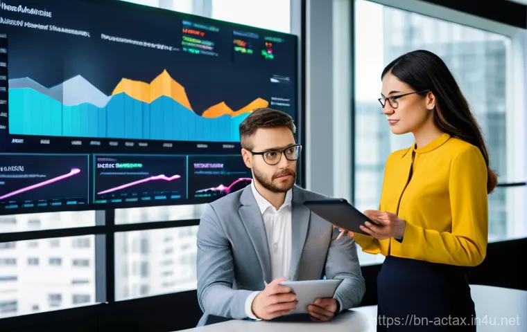 전산세무회계 직무별 필요 역량 - **Prompt 1: Digital Accounting and Data Analytics Mastery**
"A vibrant, wide-angle shot of a mod...