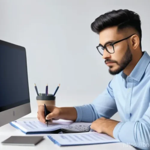 Home 20 전산세무회계 자격증으로 프리랜서 되기 - **"Modern Accounting Skill Development":** A young adult (could be male or female, of diverse ethnic...