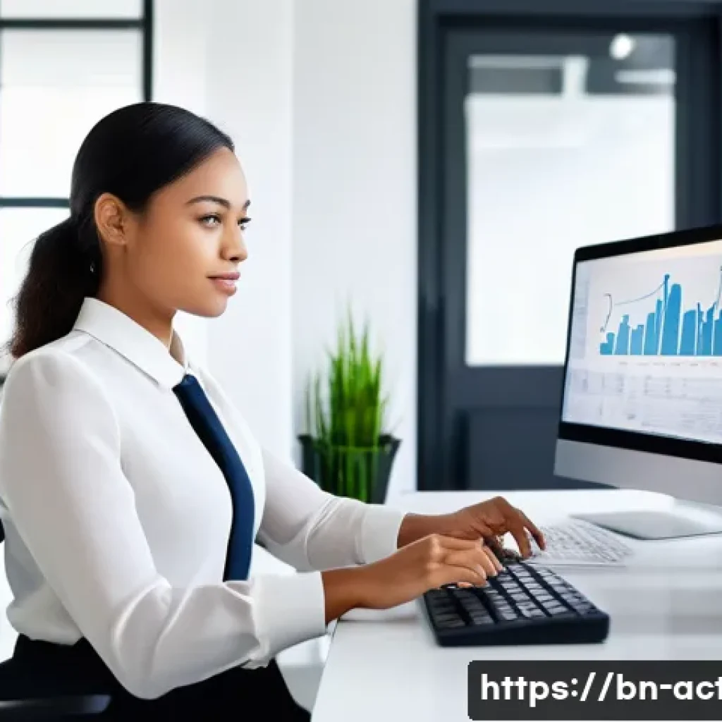 전산세무회계 관련 직무 소개 - **Prompt:** A diverse female professional, in her early 30s, dressed in a sharp business-casual outf...